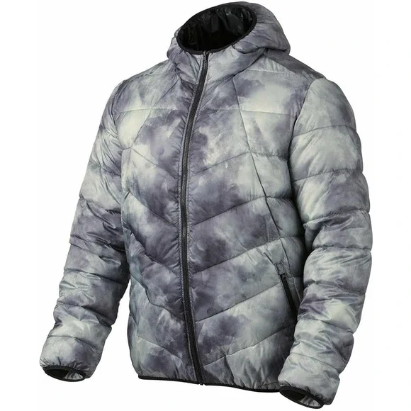 Oakley Men's Generate Reversible HydroFree Hooded Puffer Jacket - Stone Gray - Picture 2 of 4